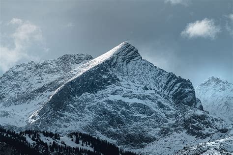 Mountain Peak Snowy Slope Landscape Hd Wallpaper Peakpx