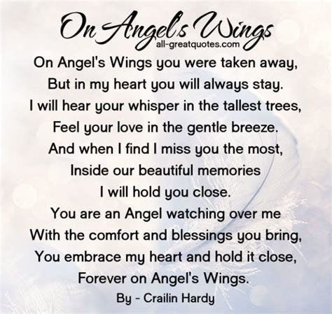 On Angels Wings You Were Taken Away But In My Heart You Will Always