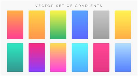 Vibrant Colorful Gradients Swatches Set Download Free Vector Art