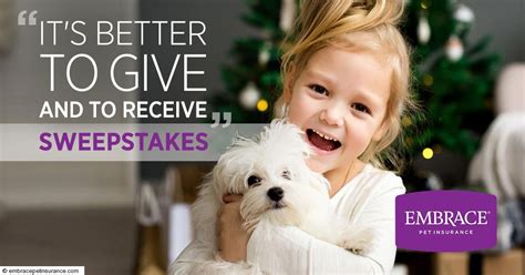 It's more of a rewards system for your pet's routine care, grooming. It's Better to Give AND to Receive Sweepstakes | Embrace pet insurance, Sweepstakes, Pet health ...