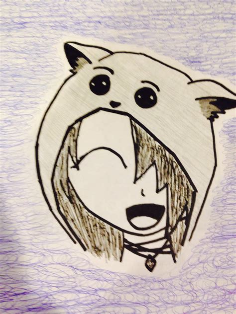 Anime Girl In Wolf Hoodie By Neoncookiiz On Deviantart