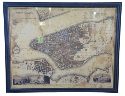 Vintage Oversized New York City Lower Manhattan 1840s Map Print 61