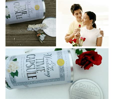 Wedding Time Capsule With Couple And Roses Time Capsule Company