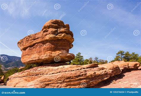 The Famous Balanced Rock In Garden Of The Gods Colorado Springs