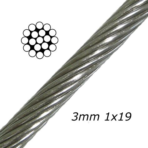 3mm Stainless Steel Cable 1x19