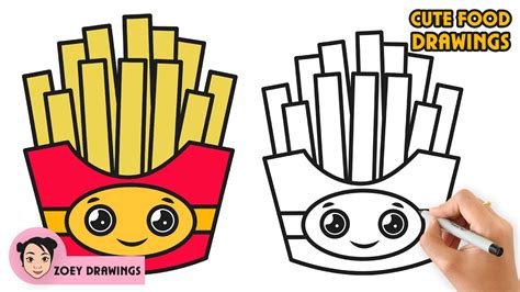how to draw a cute 🍟 french fries 🍟 easy step by step drawing tutorial youtube