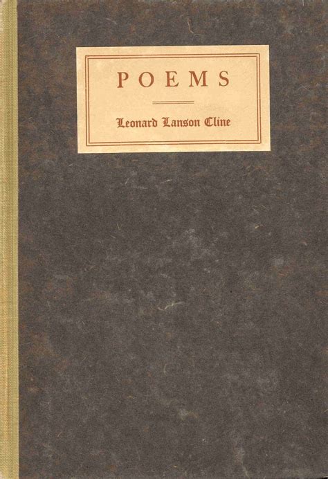 Leonard Cline Clines First Book Poems 1914