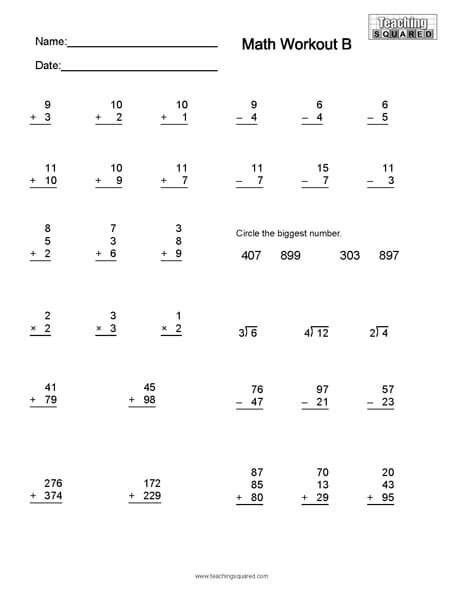Math Computation Pages Basic Math Math Fact Worksheets Math Worksheets