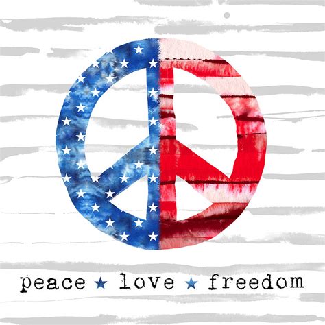 Peace Love Freedom Art By Jen Montgomery Painting By Jen Montgomery