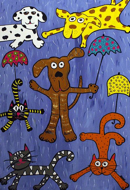Funny Rain Bing Images Raining Cats And Dogs Dog Cat Art Lessons