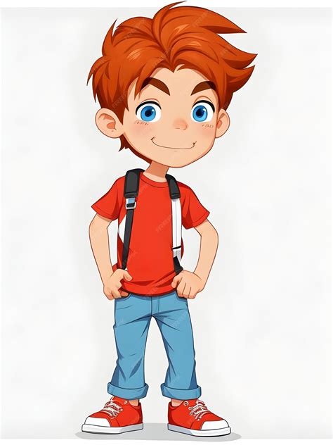 Premium Ai Image Cartoon Boy 2d Design Image With White Background