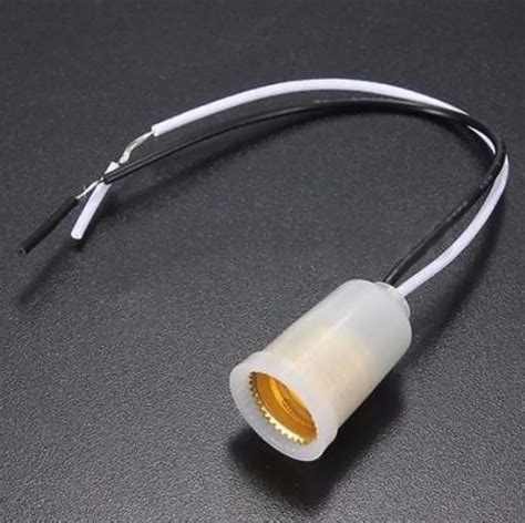 Ikvvt E12 Base Plastic Led Light Bulb Socket Lamp Holder With Wire