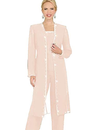 Orbitray Designer 3 Piece Chiffon Pant Suits Mother Of The Bride Pant