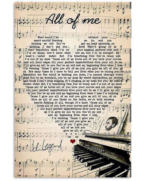 John Legend all of me lyrics poster