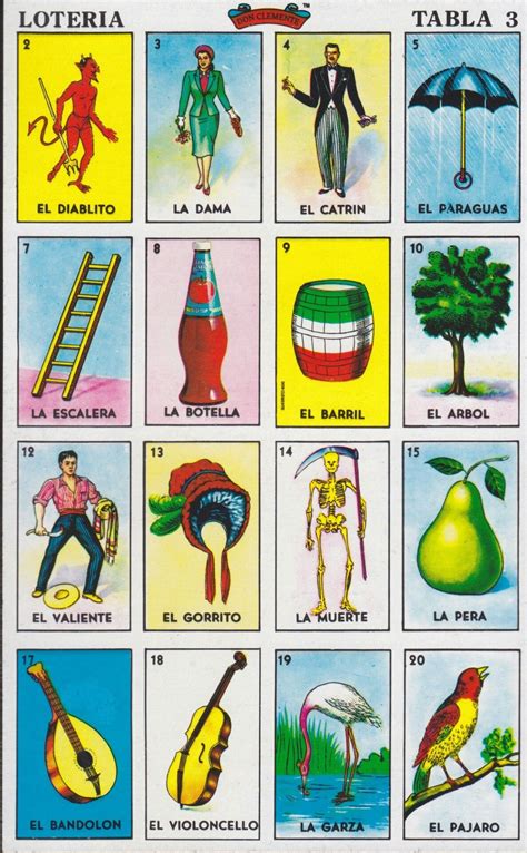 Loteria Cards Printable Printable Word Searches