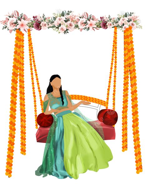 Mehndi Bride Caricature Mehndi Mehndi Bride Cartoon Illustration