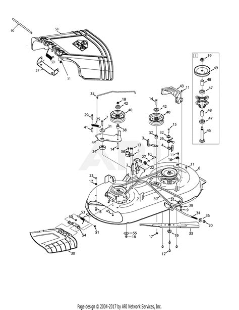 Troy Bilt 13wm77ks011 Pony 2015 Parts Diagram For Mower Deck 42 Inch