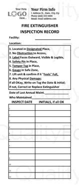Verify that it has a valid maintenance tag on it. Portable Monthly Fire Extinguisher Inspection Form