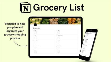 Grocery List Free Notion Template