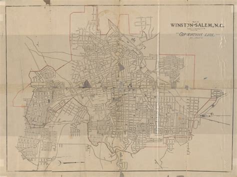 Winston Salem 1920 Old Map Reprint North Carolina Cities Cities