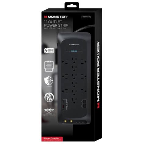 Monster Mws11007us 12 Outlet Power Strip Surge Protector 1 Kroger