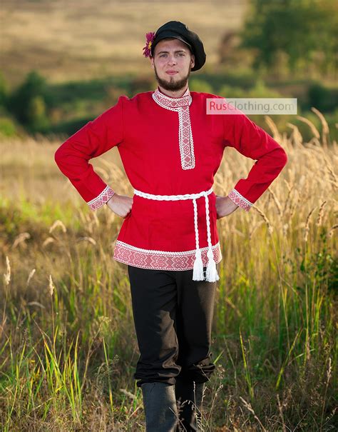 Russian Costume For Men Peasant Shirt