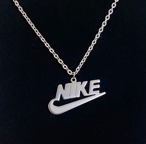 Nike Swoosh Inspired Silver Necklace Etsy