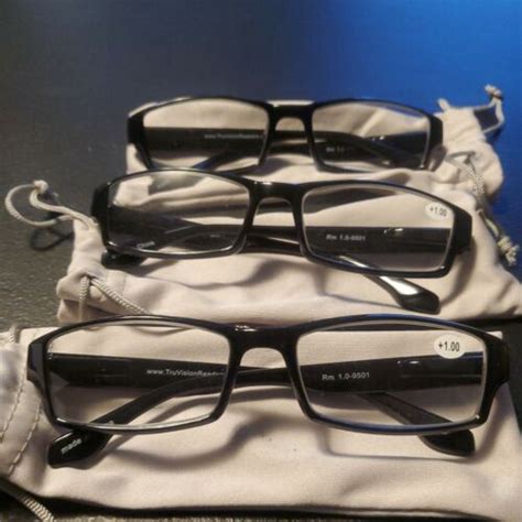 Truvision Readers Black Reading Glasses 3 Pack For Men And Women Ebay