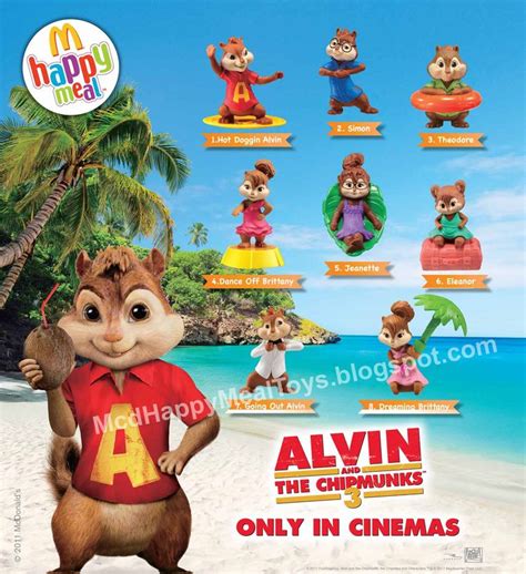 Alvin And The Chipmunks 3 Toys Happy Meal Toys Happy Meal Toys