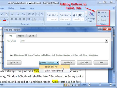 Find And Replace Text Ms Word 2007 Tutorial