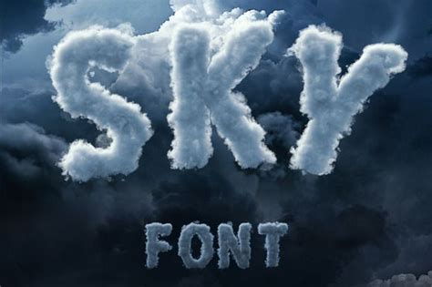 Sky Cloud Letters Clouds Lettering Photoshop Design
