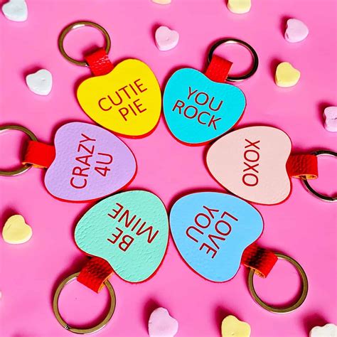 Diy Cricut Candy Conversation Heart Keychain For Valentines Day Amy