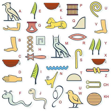Egypt Hierogliph Alphabet Stock Vector Illustration Of Design 49781423