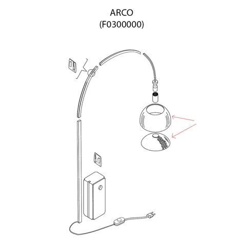 Flos Replacement Polished Reflector And Grid For Arco Lamp