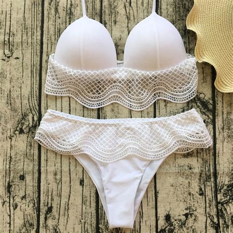 plus size bikini for woman swimsuit 2019 new bikini white sexy swimwear thong swimming suits