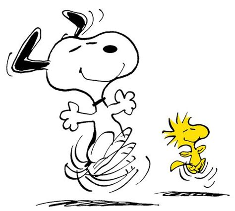 Snoopy Teaching Woodstock The Happy Dance Snoopy Images Happy Snoopy