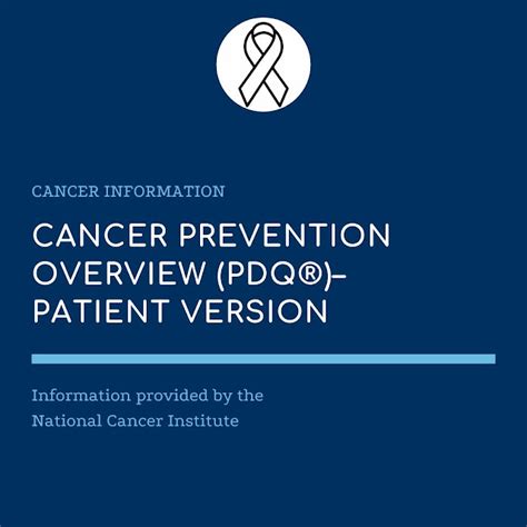 Cancer Prevention Overview Pdq®patient Version General Medical