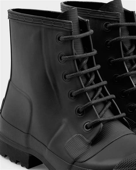 Mens Original Rubber Lace Up Boots A Lace Up Ankle Boot In Matte Rubber Boots Short Rain