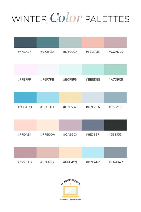 Winter Color Inspiration Palette Winter Color Palette Pastel Colour