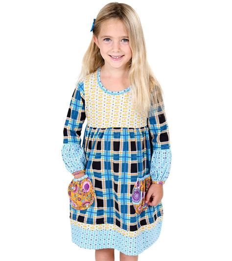 Jelly The Pug Popin Plaid Delany Knit Dress Girls Boutique Clothing