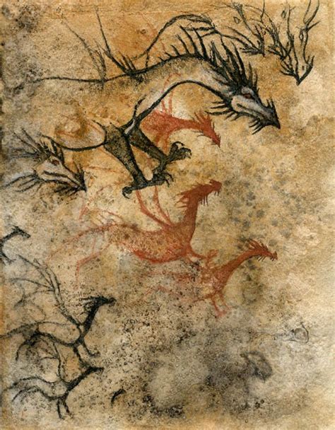 Paleolithic Cave Graffiti Proves Dragons Exist Cave Dragons By Hibbary