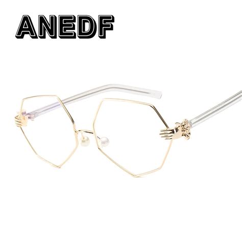 anedf 2018 new polygon eyeglasses frame men women high quality women eyeglasses computer glasses