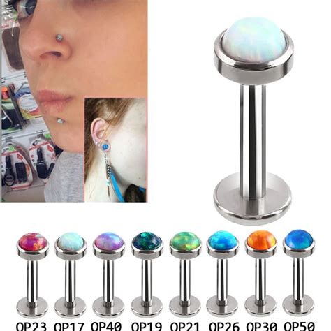 3Pcs 3mm 4mm 5mm Lot Opal Lip Stud Labret Monroe Piercing 1 2 6 8mm