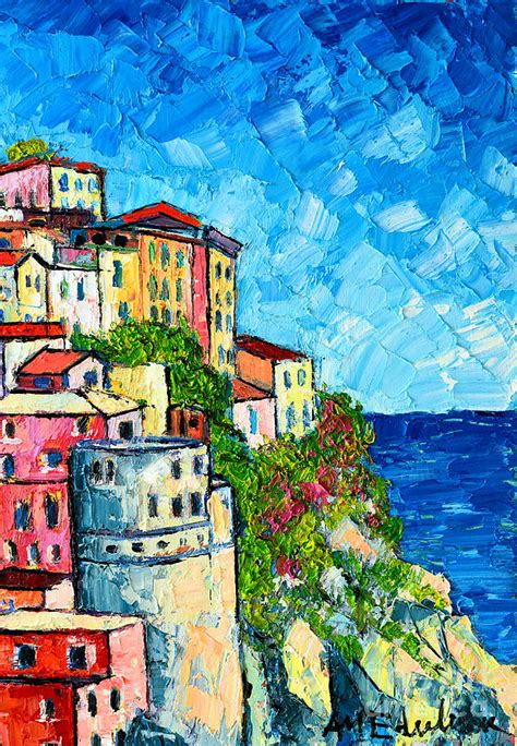 Cinque Terre Italy Manarola Painting Detail 3 Painting By Ana Maria