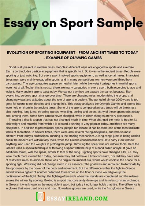 Essay On Sport Sample