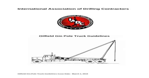 Gin Pole Truck Guidelines Initial Issue March 2010 Iadc Pdf Document
