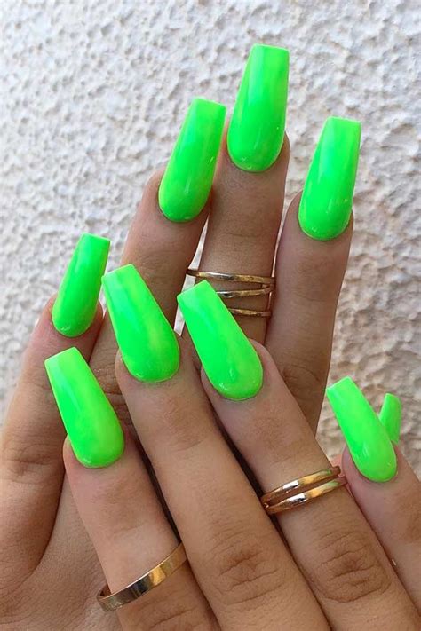 Blots of blue nail polish. 43 Neon Green Nails to Inspire Your Summer Manicure | StayGlam
