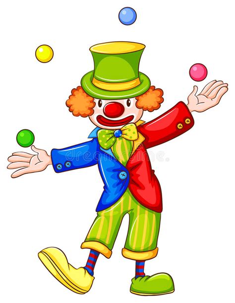 A Drawing Of A Clown Juggling Stock Vector Illustration Of Draw