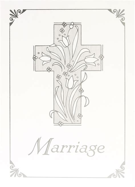 Certificate Marriage 1 John 417 Cross Silver Foil Embossing 5x7in
