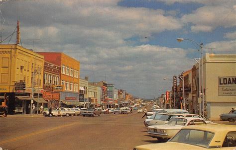 Lawton Oklahoma Postcard Downtown Street Scene And Hyles Hole View